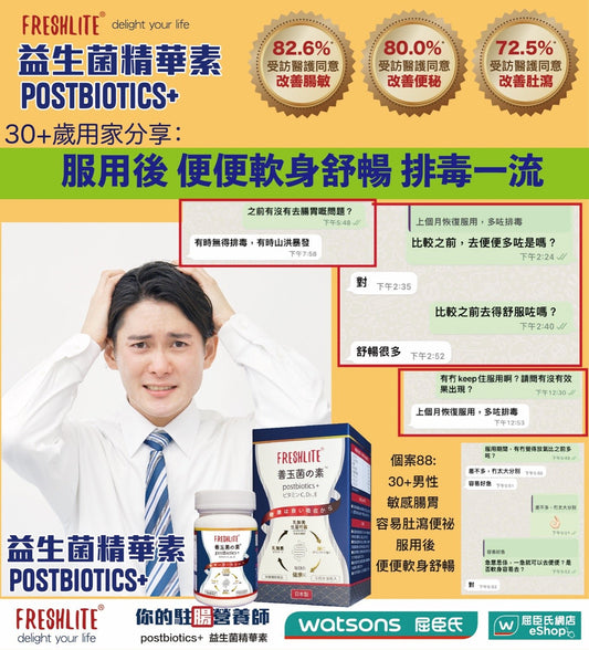 好評88:30+男性。服用前有時無得排毒,有時山洪暴發 - 新康來 FRESHLITE|日本No.1後生元專家
