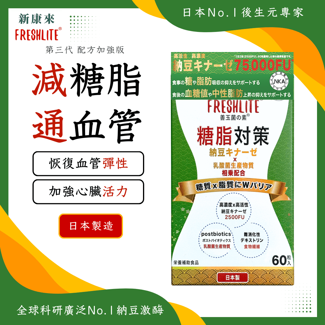 糖脂對策|減糖脂通血管配方|第3代配方加強版