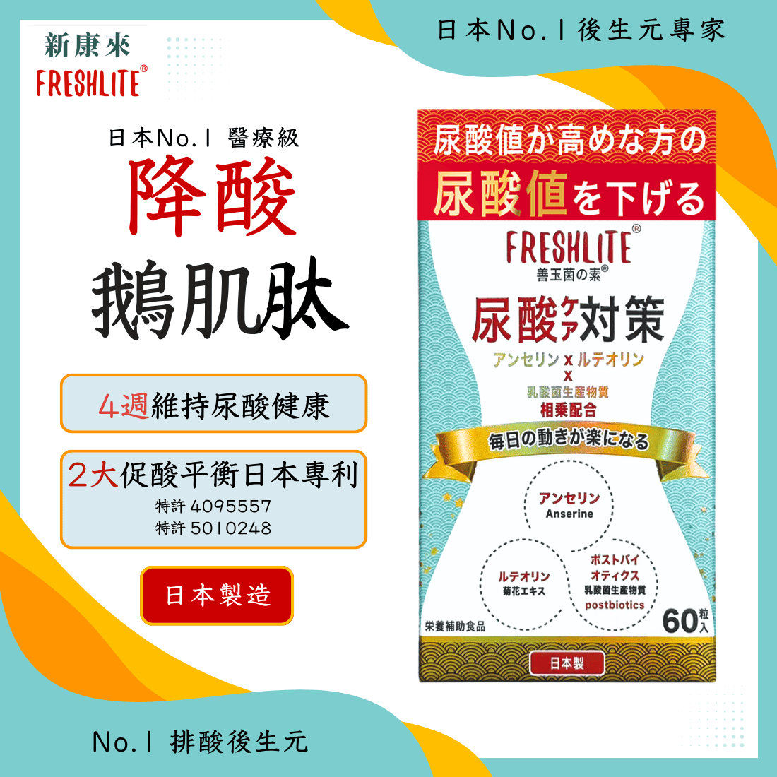 尿酸對策|降酸減痛排酸配方
