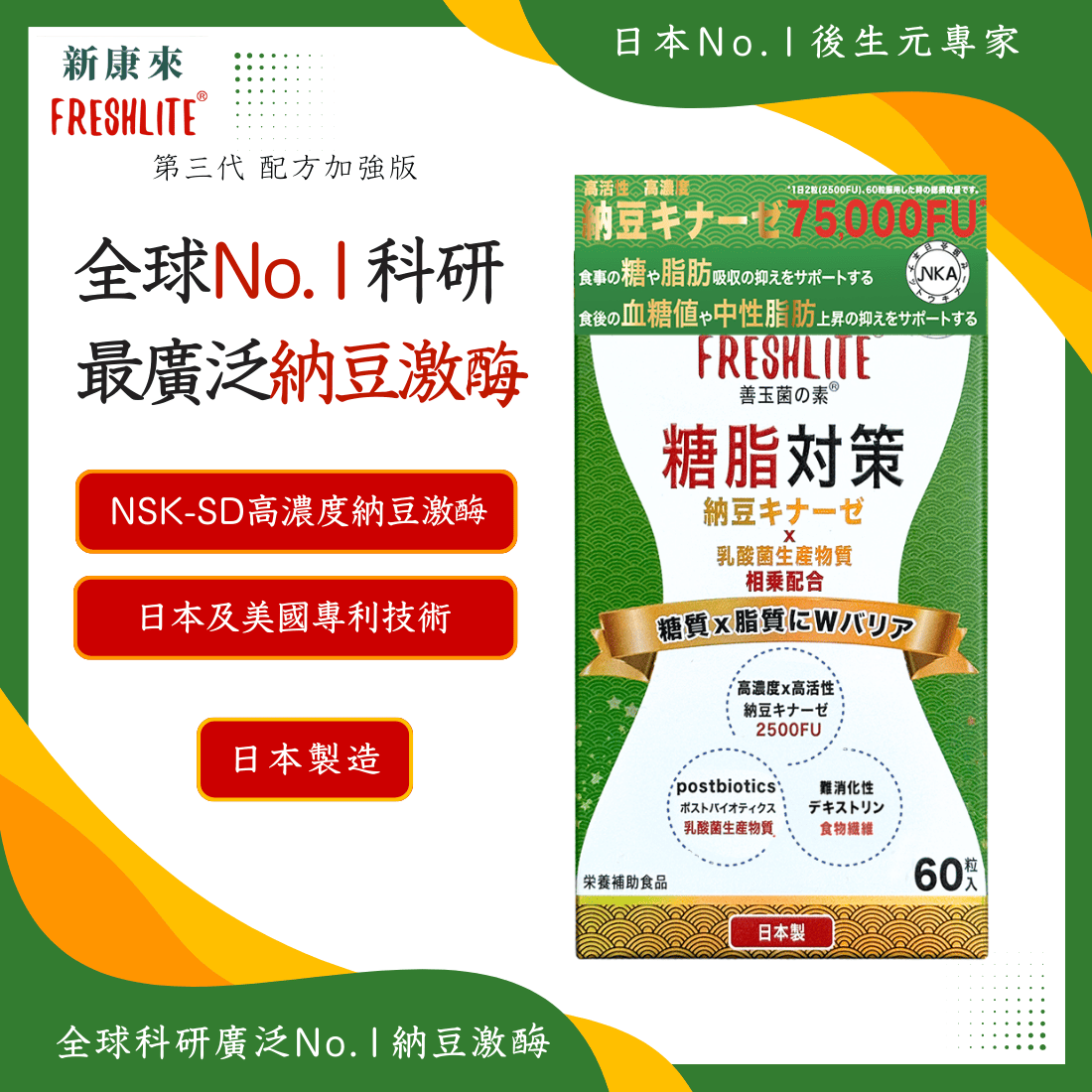 糖脂對策|減糖脂通血管配方|第3代配方加強版