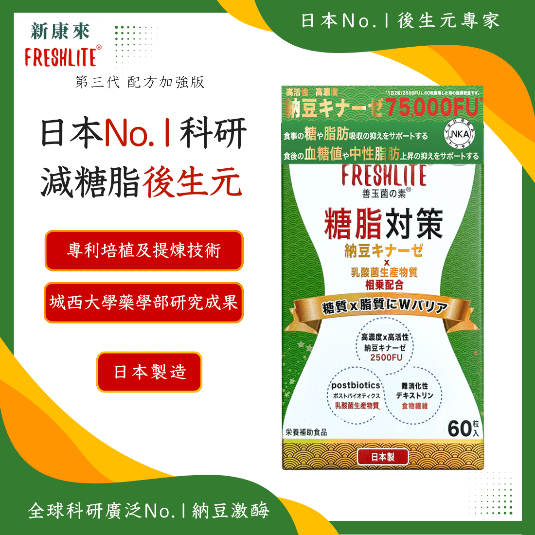 糖脂對策|減糖脂通血管配方|第3代配方加強版