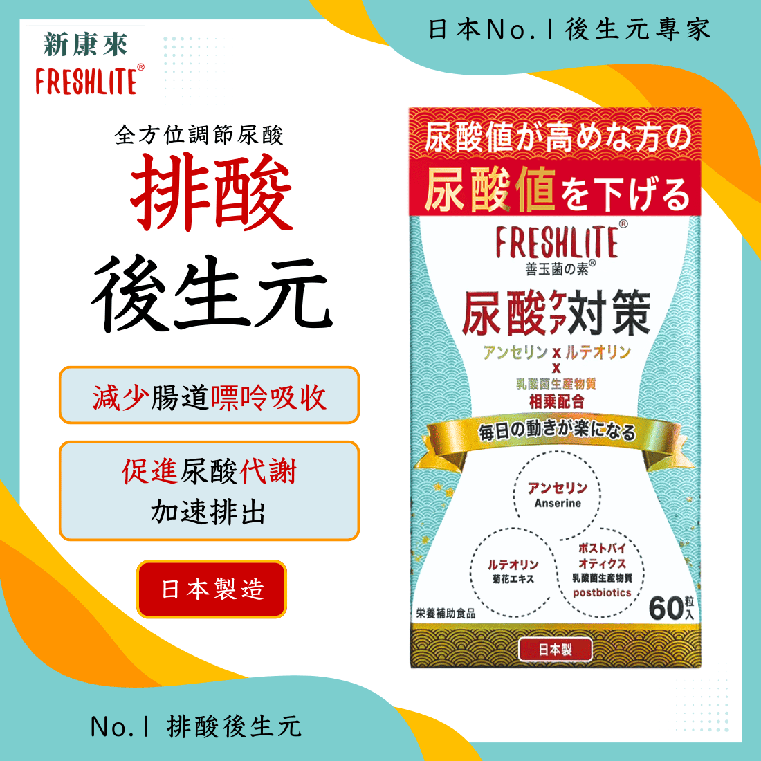 尿酸對策｜降酸減痛排酸配方
